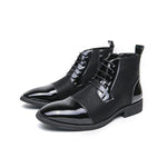 MEN'S CASUAL POINTED LACE UP LEATHER BOOTS 13835085YL