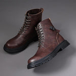 MEN'S RETRO LACE UP CASUAL LEATHER BOOTS 81247603YL