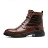 MEN'S VINTAGE STONE PATTERN LACE-UP BOOTS 90316758S