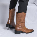 MEN'S POINTED OUTDOOR LEATHER BOOTS 42593795YL