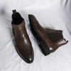 MEN'S POINTED RETRO CHELSEA LEATHER BOOTS 35459545YL