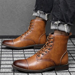 MEN'S POINTED RETRO LACE UP BOOTS 90169516YL