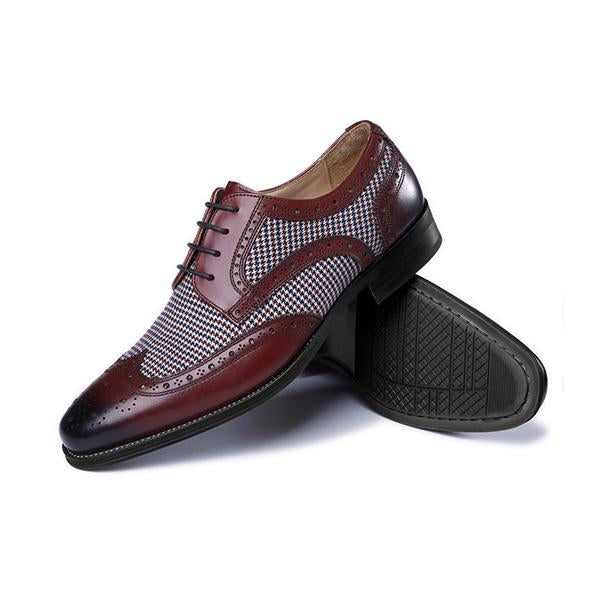 MEN'S BROGUE FASHION HOUNDSTOOTH DRESS SHOES 63097559S