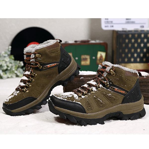 MEN'S LACE UP WARM LINED NON SLIP HIKING BOOTS 00698730YL