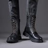 MEN'S CASUAL PATCHWORK ZIP-UP MOTORCYCLE BOOTS 32732082S