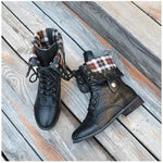 MEN'S RETRO LACE UP LEATHER BOOTS 00012800YL