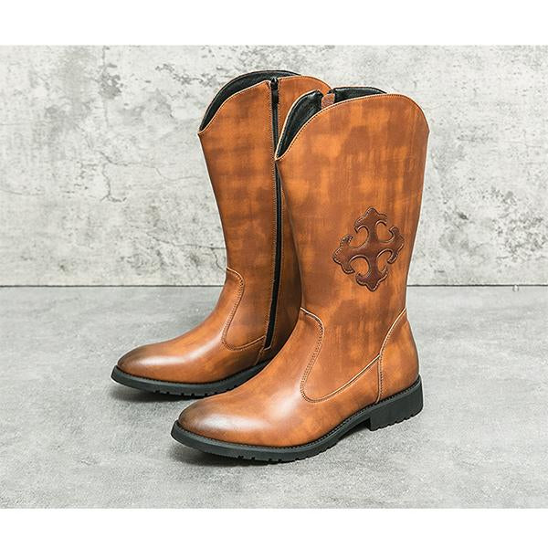 MEN'S WESTERN COWBOY BOOTS WITH SIDE ZIPPER HIGH  17087423YL