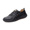 MEN'S HAND-STITCHED SOFT-SOLED CROCODILE-PRINT CASUAL SHOES 03621393S