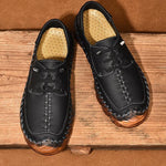 MEN'S RETRO LACE UP CASUAL LEATHER SHOES 74117561YL