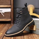 MEN'S SIDE ZIPPER RETRO LACE UP CASUAL BOOTS 59692301YL