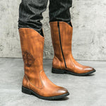 MEN'S WESTERN COWBOY BOOTS WITH SIDE ZIPPER HIGH  17087423YL