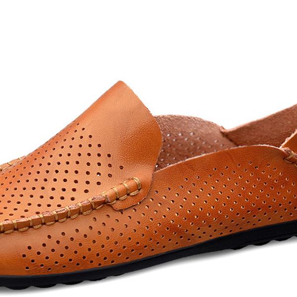 MEN'S HAND-SEWN HOLLOW SLIP-ON SHOES 93545992S