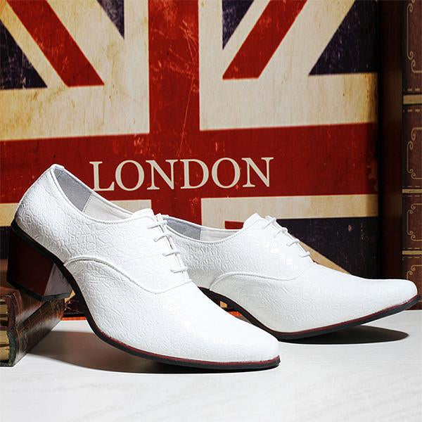 MEN'S BUSINESS POINTED-TOE HIGH-HEELED DRESS SHOES 85558050S