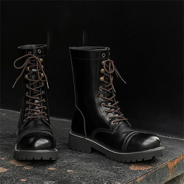 MEN'S RETRO BIKER LACE UP BOOTS 52228637YL