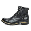 MEN'S METAL DOUBLE ZIPPER RETRO MOTORCYCLE LACE UP BOOTS 24167164YL