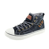 MEN'S CASUAL WASHED DENIM HIGH-TOP CANVAS SHOES 72208681S