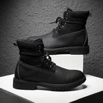 MEN'S CASUAL PLUSH WARM STITCHING LACE-UP BOOTS 48388849S