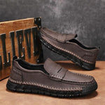 MEN'S HANDMADE STITCHING CASUAL LEATHER LOAFERS 87423750YL