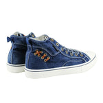 MEN'S CASUAL WASHED DENIM HIGH-TOP CANVAS SHOES 72208681S