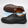 MEN'S HAND-STITCHED SOFT-SOLED CROCODILE-PRINT CASUAL SHOES 03621393S