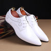 MEN'S POINTED TOE LACE-UP SHINY LEATHER SHOES 84489087S