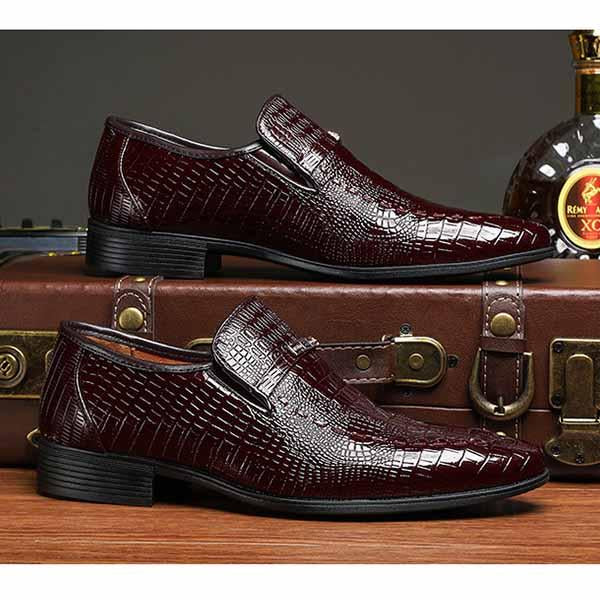 MEN'S PLAID LEATHER WEDDING SHOES 04189047YL