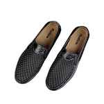 MEN'S BREATHABLE MESH FLAT BOTTOMED LEATHER SHOES 27915136YL