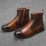 MEN'S RETRO STONE PATTERN WARM COTTON BOOTS 99545698S