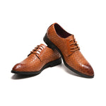 MEN'S LACE-UP PLAID CASUAL DRESS SHOES 36427871S