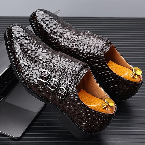 MEN'S STYLISH THREE-BUCKLE SLIP-ON MONK SHOES 19660246S