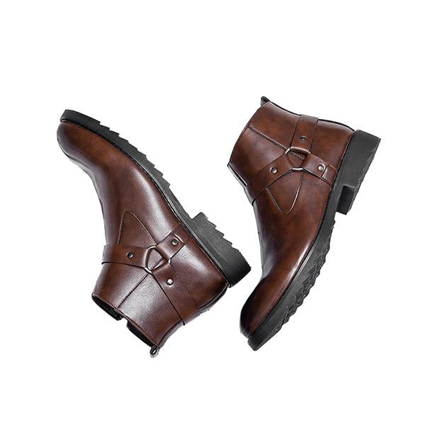 MEN'S SIDE ZIP LEATHER BOOTS 42181289YL