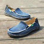 MEN'S RETRO LOAFERS RUBBER-SOLED CANVAS SHOES 27530787S