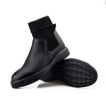 MEN'S CASUAL SLIP-ON KNITTED PATCHWORK ANKLE BOOTS 11344830S