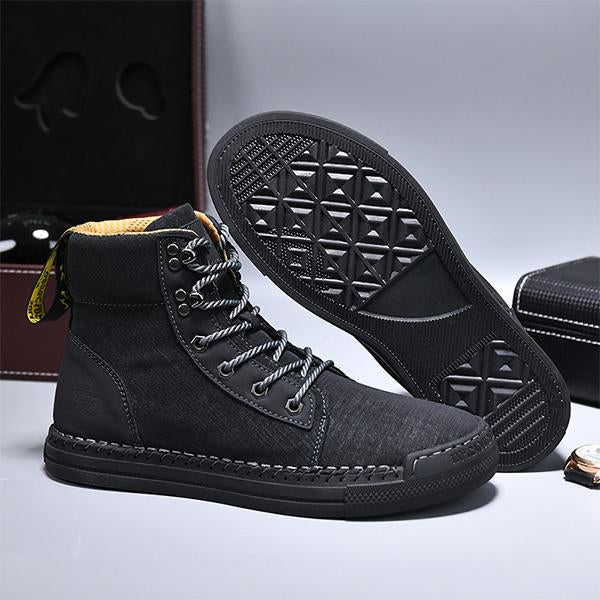 MEN'S RETRO HAND-SEWN NON-SLIP CASUAL LACE-UP BOOTS 53841113S