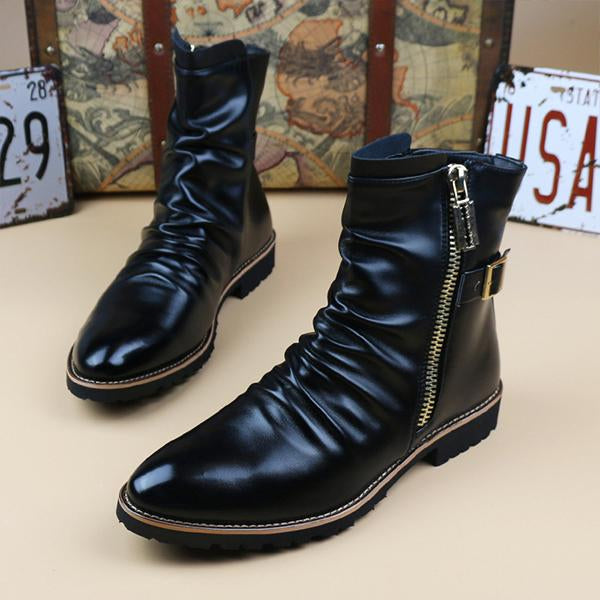 MEN'S FASHION PLUSH SIDE ZIPPER MARTIN BOOTS 06206778S