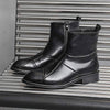 MEN'S SOLID COLOR POINTED TOE FASHION COMFORT ANKLE BOOTS MUA0349G1F