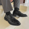 MEN'S POLISHED BLACK LEATHER DRESS SHOES MUA2375E0I