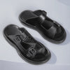 MEN'S LEATHER COMFORT CASUAL SLIDES SHOES MUA0550F3I
