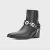 MEN'S RETRO BUCKLE BLACK SHORT BOOTS MUA0708G5I